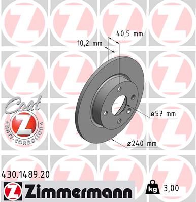 430148920 ZIMMERMANN Тормозной диск