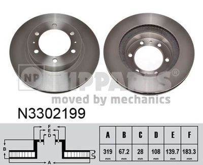 N3302199 NIPPARTS Тормозной диск