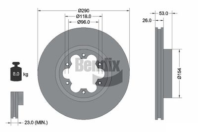 BDS1432 BENDIX Braking Тормозной диск