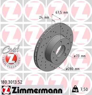 180301352 ZIMMERMANN Тормозной диск