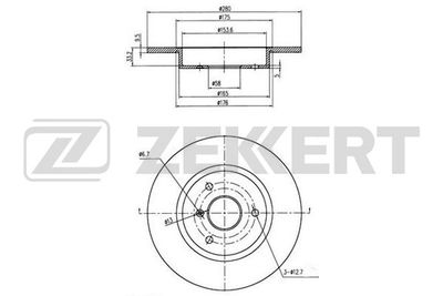 BS5266 ZEKKERT Тормозной диск