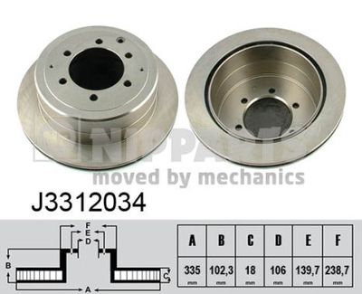 J3312034 NIPPARTS Тормозной диск