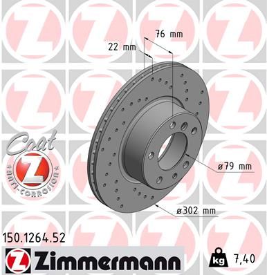 150126452 ZIMMERMANN Тормозной диск