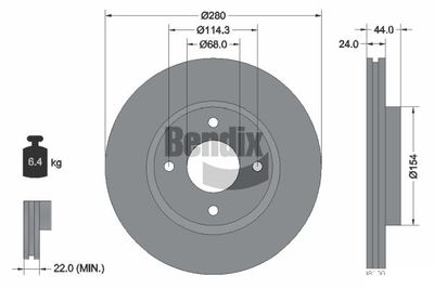 BDS2032 BENDIX Braking Тормозной диск