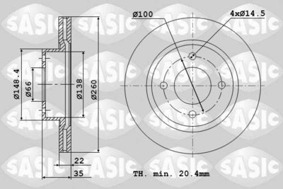 9004372J SASIC Тормозной диск