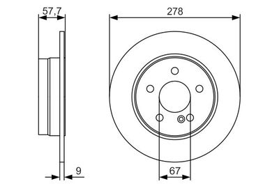 0986479S96 BOSCH Тормозной диск