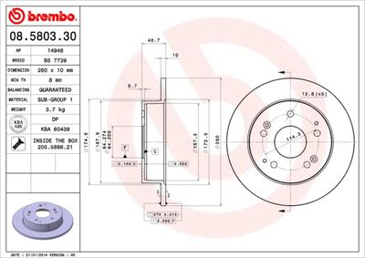 BS7739 BRECO Тормозной диск