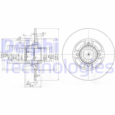 BG2638 DELPHI Тормозной диск