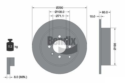 BDS1235 BENDIX Braking Тормозной диск