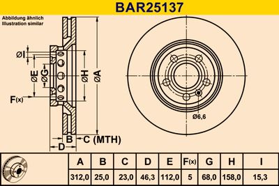 BAR25137 BARUM Тормозной диск
