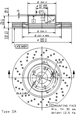 BS8543 BRECO Тормозной диск