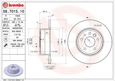 08701510 BREMBO Тормозной диск