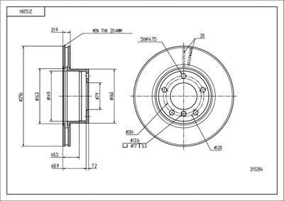 215284 HART Тормозной диск