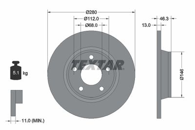 92071600 TEXTAR Тормозной диск
