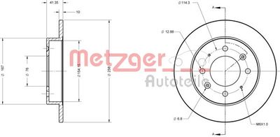 6110510 METZGER Тормозной диск