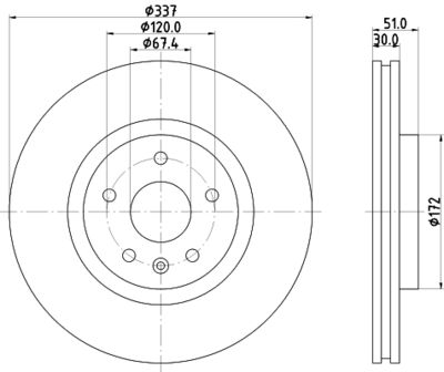 8DD355116051 HELLA PAGID Тормозной диск