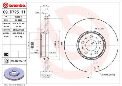 09D72511 BREMBO Тормозной диск