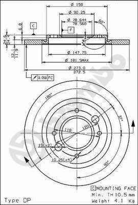 08246720 BREMBO Тормозной диск