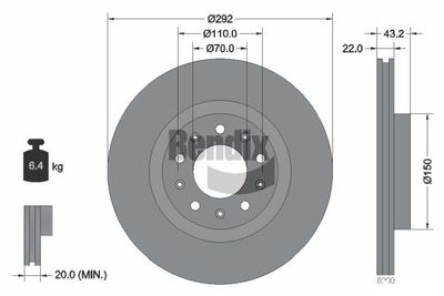 BDS2037 BENDIX Braking Тормозной диск