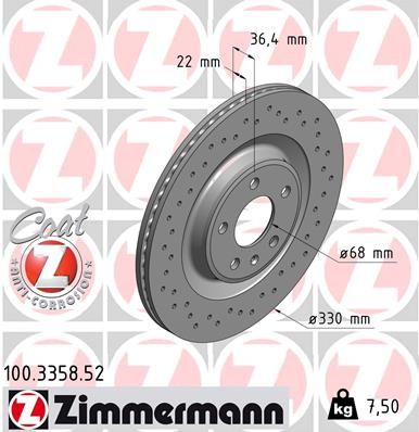 100335852 ZIMMERMANN Тормозной диск