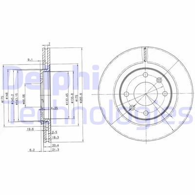 BG2387 DELPHI Тормозной диск