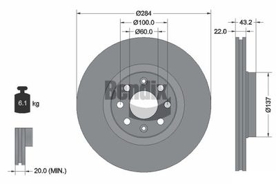 BDS1132 BENDIX Braking Тормозной диск
