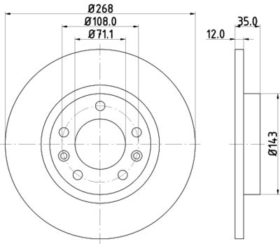 8DD355120491 HELLA Тормозной диск