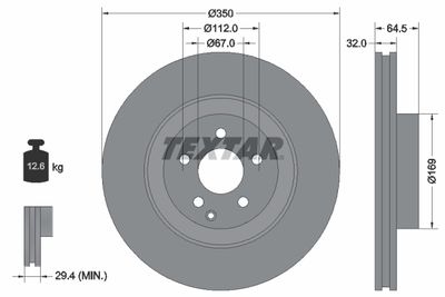 92240103 TEXTAR Тормозной диск