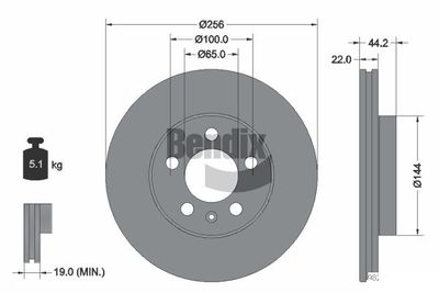 BDS1592 BENDIX Braking Тормозной диск