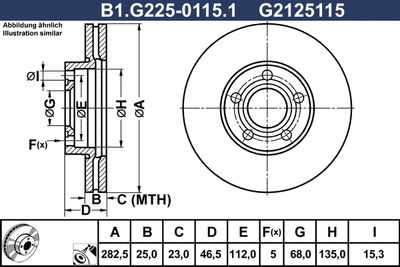 B1G22501151 GALFER Тормозной диск