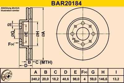 BAR20184 BARUM Тормозной диск