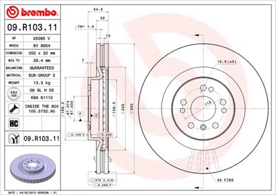 09R10311 BREMBO Тормозной диск