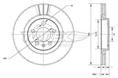 TX7009 TOMEX Brakes Тормозной диск