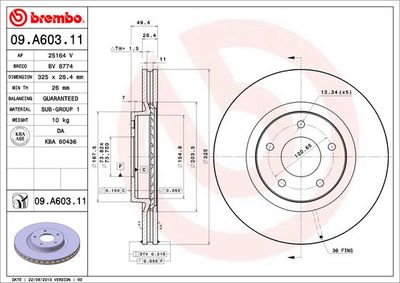 09A60311 BREMBO Тормозной диск