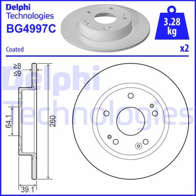 BG4997C DELPHI Тормозной диск