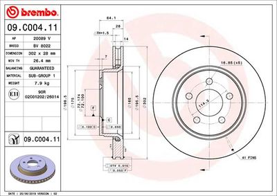 09C00411 BREMBO Тормозной диск