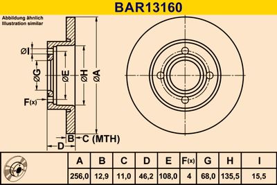 BAR13160 BARUM Тормозной диск