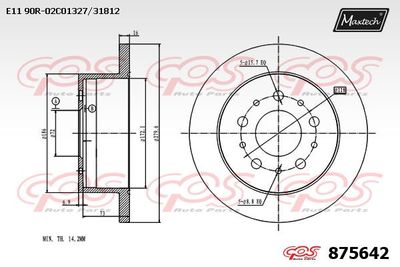 875642 MAXTECH Тормозной диск