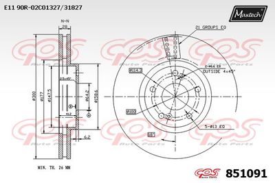 851091 MAXTECH Тормозной диск