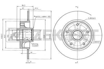 BS6557 ZEKKERT Тормозной диск