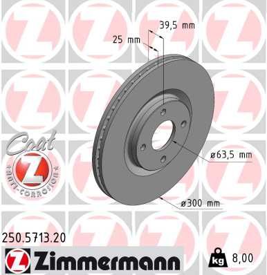 250571320 ZIMMERMANN Тормозной диск