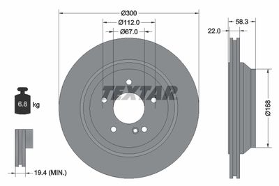 92176303 TEXTAR Тормозной диск