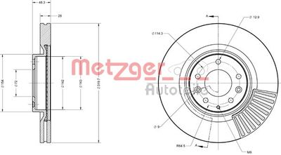 6110737 METZGER Тормозной диск