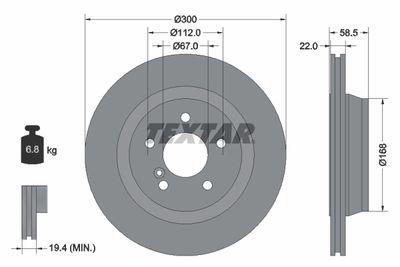 92099503 TEXTAR Тормозной диск