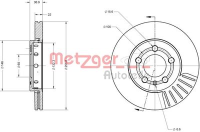 6110627 METZGER Тормозной диск