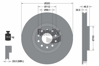 BDS1310HC BENDIX Braking Тормозной диск