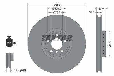 92266525 TEXTAR Тормозной диск