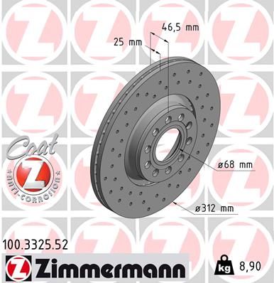 100332552 ZIMMERMANN Тормозной диск