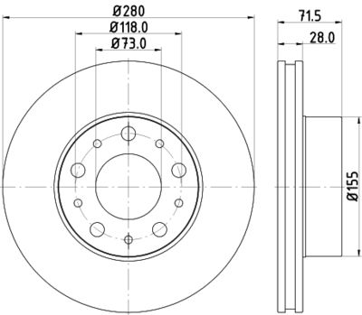 8DD355122691 HELLA Тормозной диск