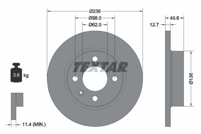 92065700 TEXTAR Тормозной диск